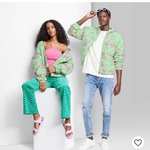 Wild Fable Mint Green Pink Floral Jacket Size M